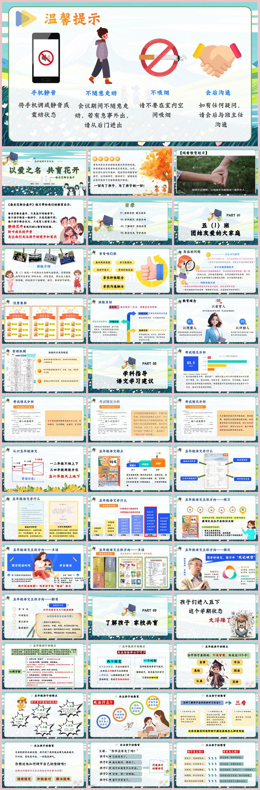 图片[1]-【五年级下】【以爱之名 共育花开】期中家长会60页PPT-彤彤教务资料网