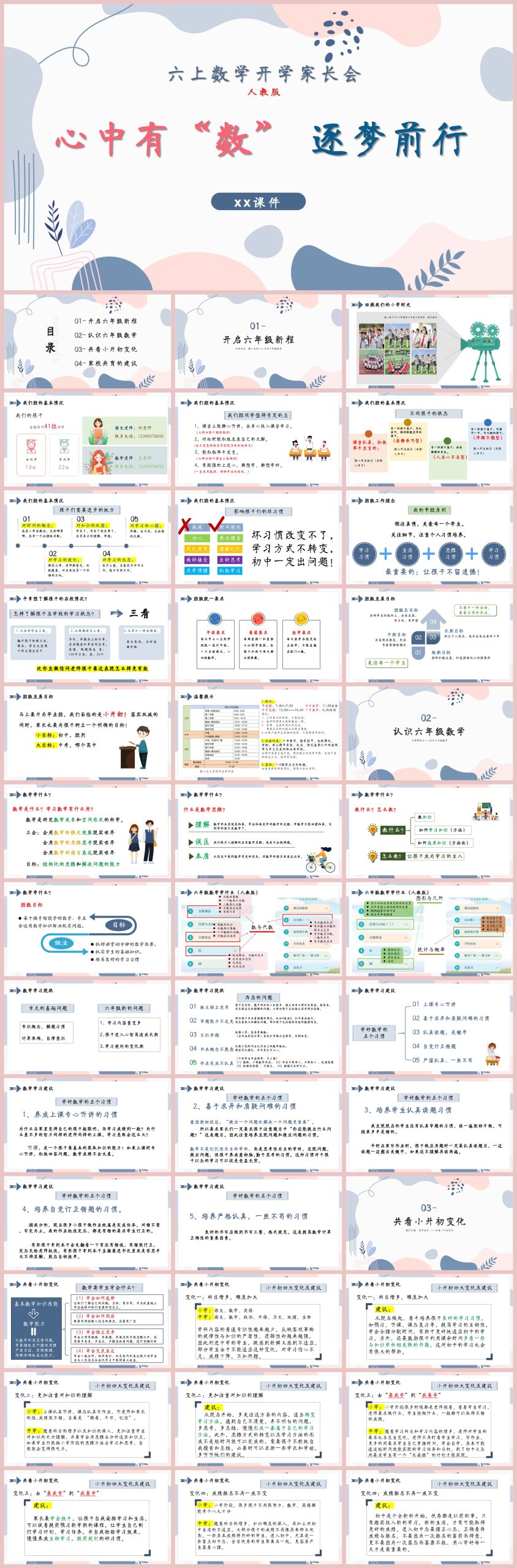 图片[1]-【心中有“数”，逐梦前行】六年级数学(人教版)开学家长会-课件 67页PPT含讲稿-彤彤教务资料网