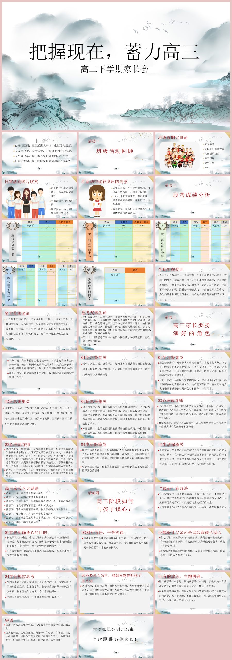 图片[1]-【高二家长会】《把握现在蓄力高三》高二下学期期中家长会36页PPT-彤彤教务资料网