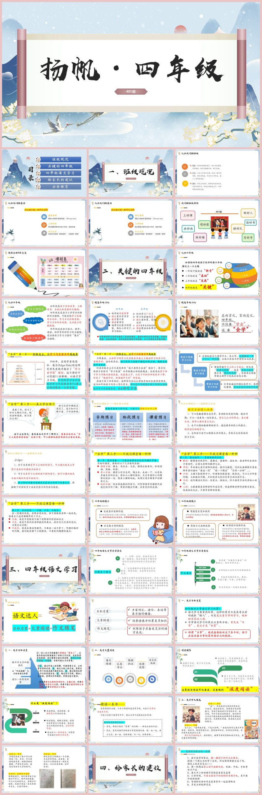 图片[1]-主题扬帆 （四年级家长会）“含讲稿20页PPT”-彤彤教务资料网