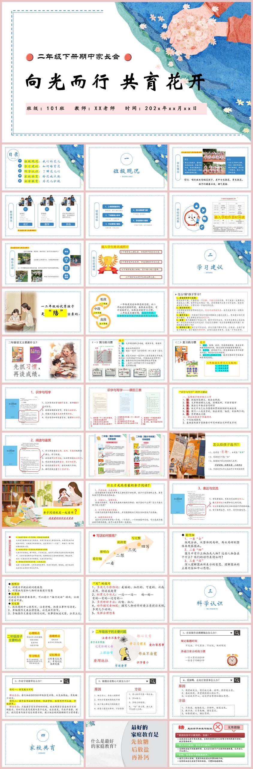 图片[1]-二年级下【向光而行 共育花开】期中家长会“含讲稿”51页PPT-彤彤教务资料网