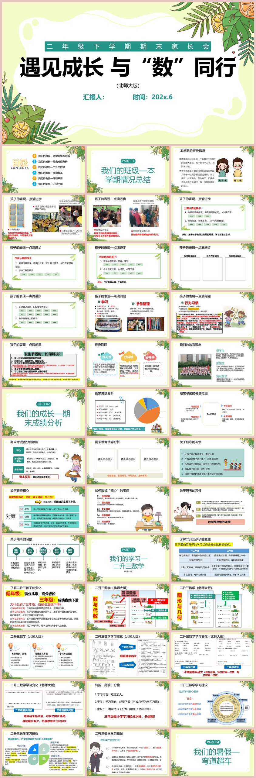 图片[1]-二年级下数学【遇见成长 与“数”同行】期末家长会（北师大版）含讲稿64页PPT-彤彤教务资料网
