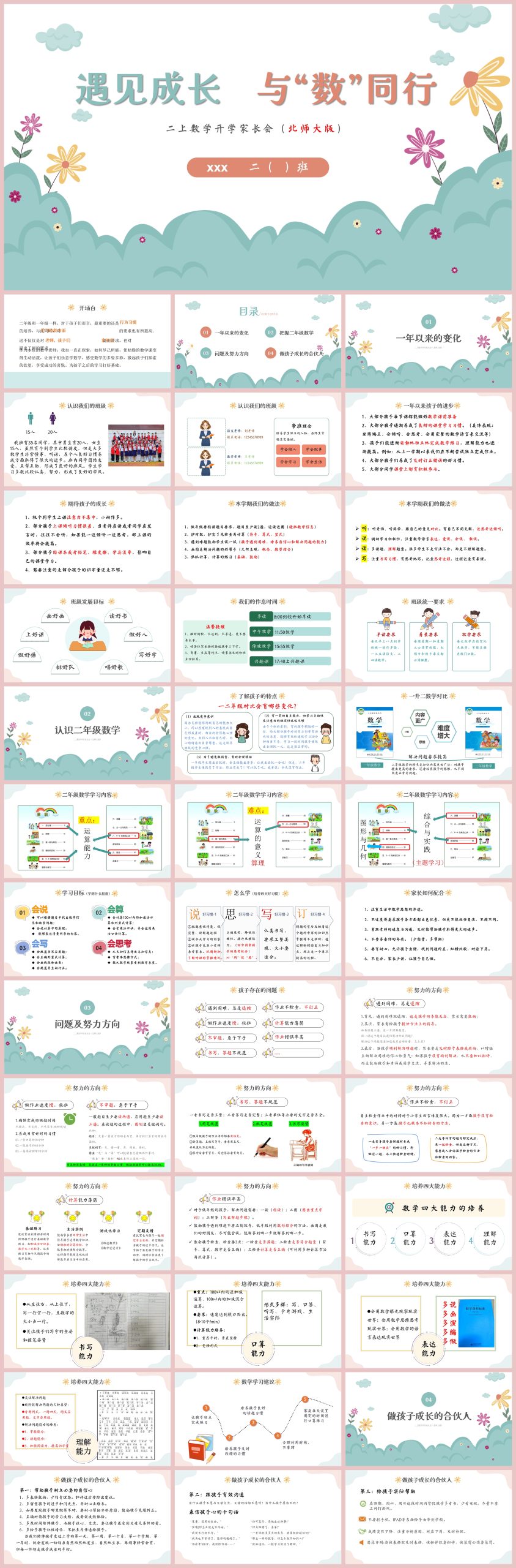 图片[1]-二年级数学家长会课件-遇见成长 与“数”同行“含讲稿54页PPT”-彤彤教务资料网