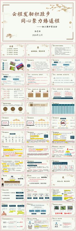 图片[1]-云程发轫积跬步 同心聚力臻遥程-初三期中家长会“含讲稿69页PPT”-彤彤教务资料网