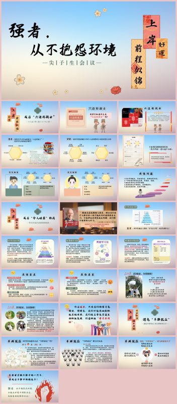 图片[1]-分层教学主题班会《强者，从不抱怨环境》“含讲稿”26页PPT-彤彤教务资料网