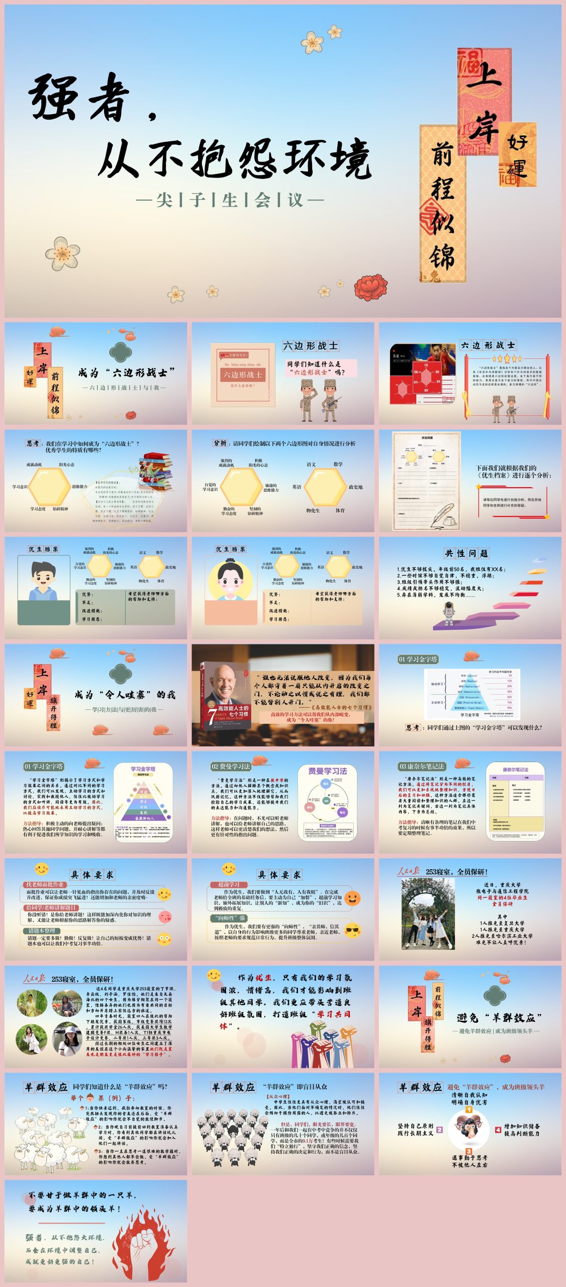 图片[1]-分层教学主题班会《强者，从不抱怨环境》“含讲稿”26页PPT-彤彤教务资料网