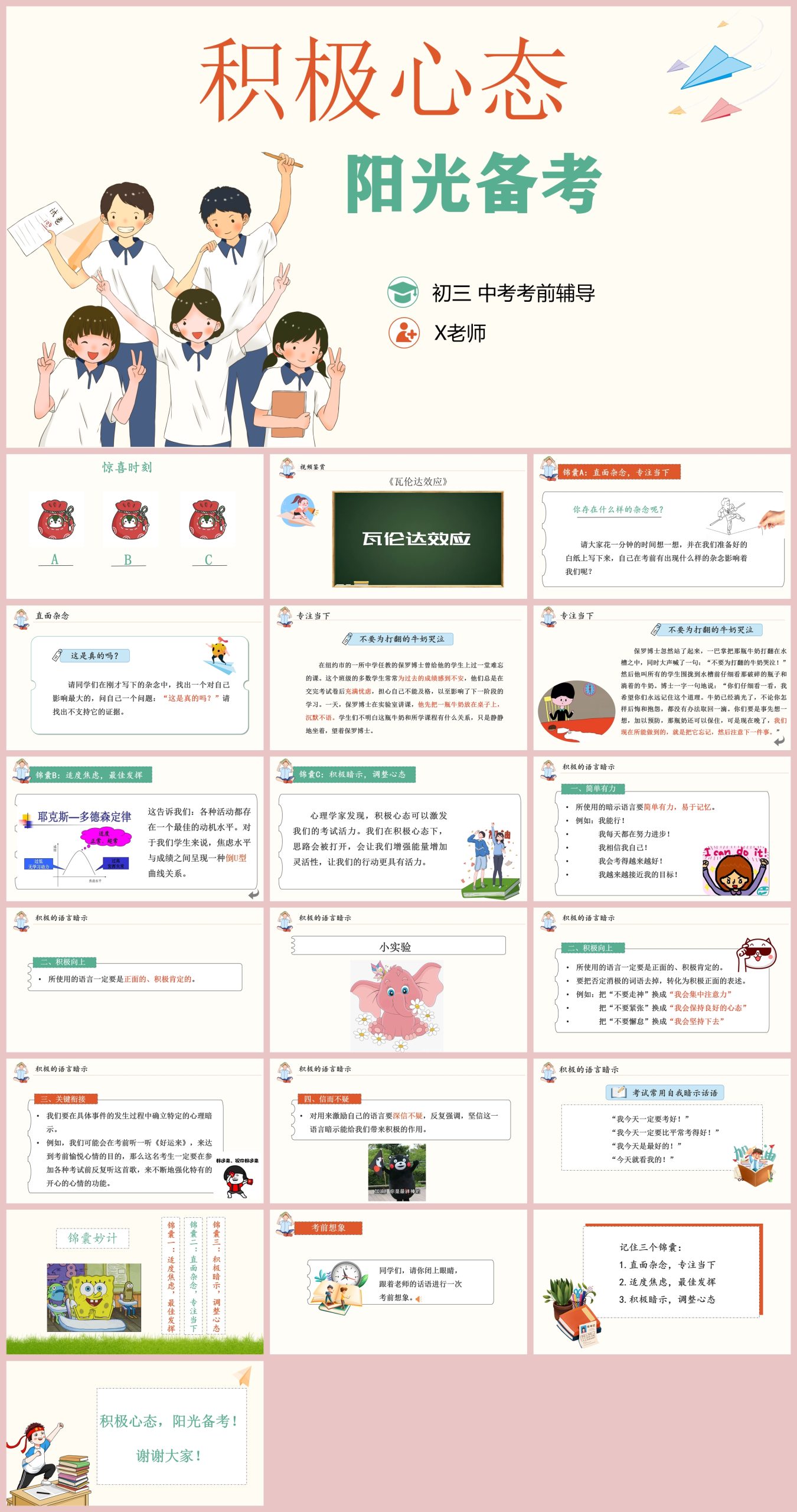 图片[1]-初三中考考前心理辅导《积极心态，阳光备考》“含讲稿”20页PPT-彤彤教务资料网