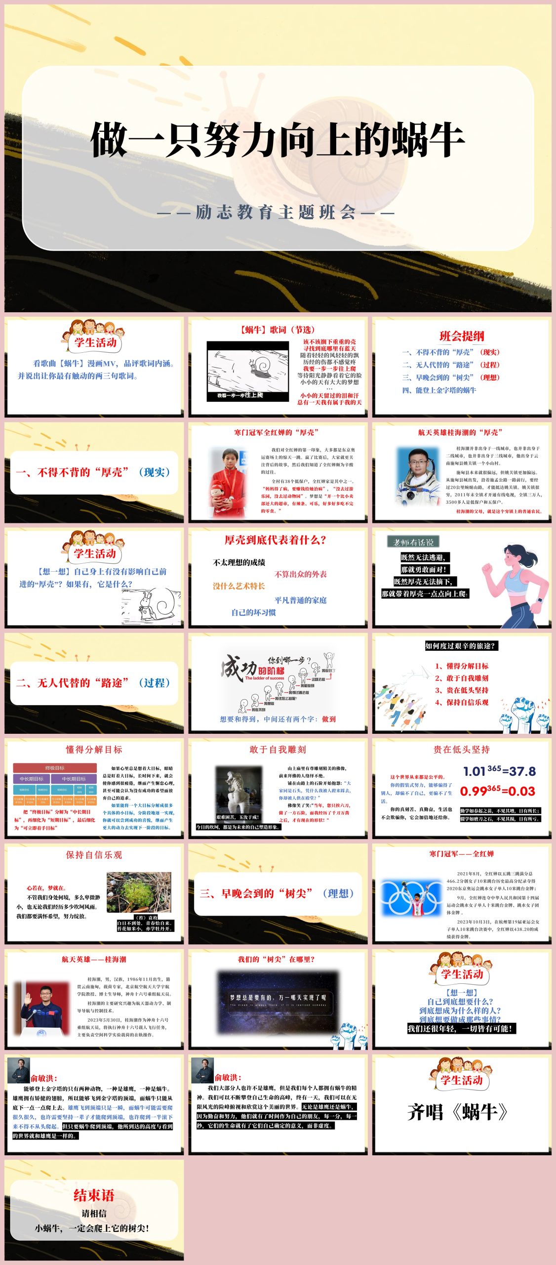 图片[1]-励志教育主题班会《做一只努力向上的蜗牛》“含教案”26页PPT-彤彤教务资料网