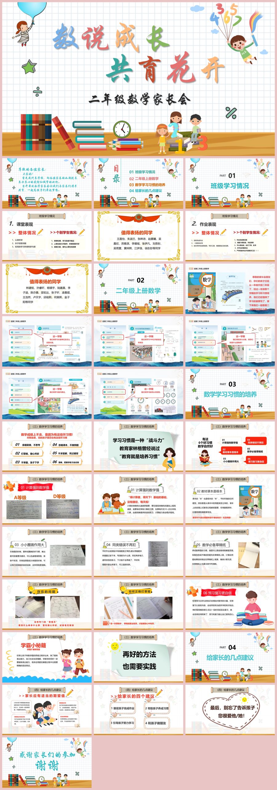图片[1]-数说成长 共育花开-二年级数学家长会含讲稿35页PPT-彤彤教务资料网