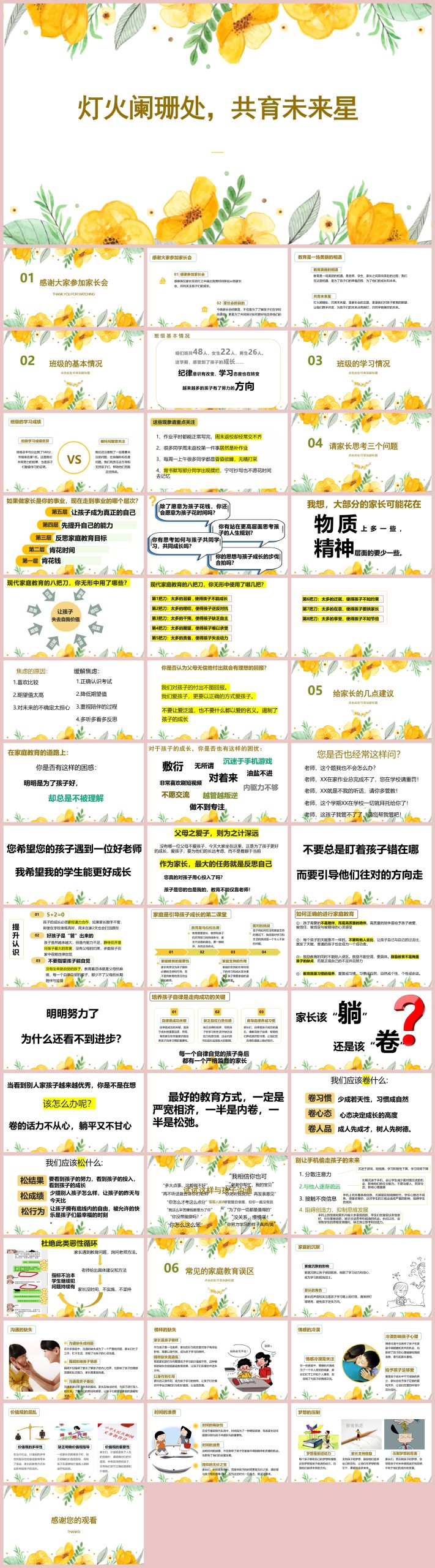 图片[1]-灯火阑珊处 共育未来星-期中家长会含讲稿47页PPT-彤彤教务资料网