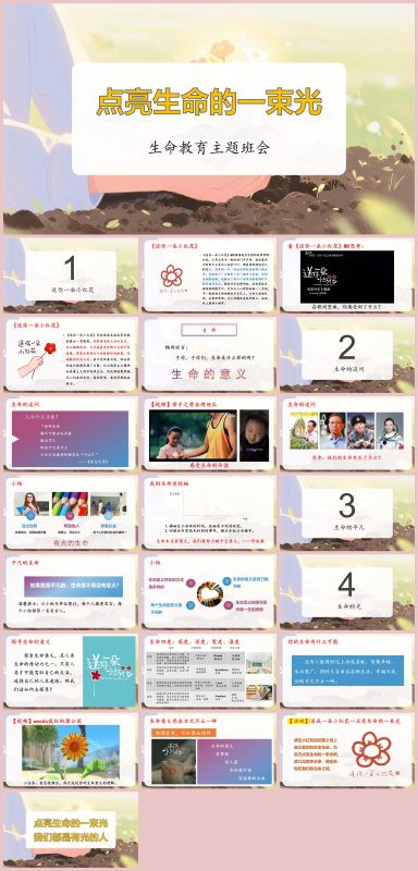 图片[1]-生命教育主题班会《点亮生命的一束光》“含讲稿”23页PPT-彤彤教务资料网