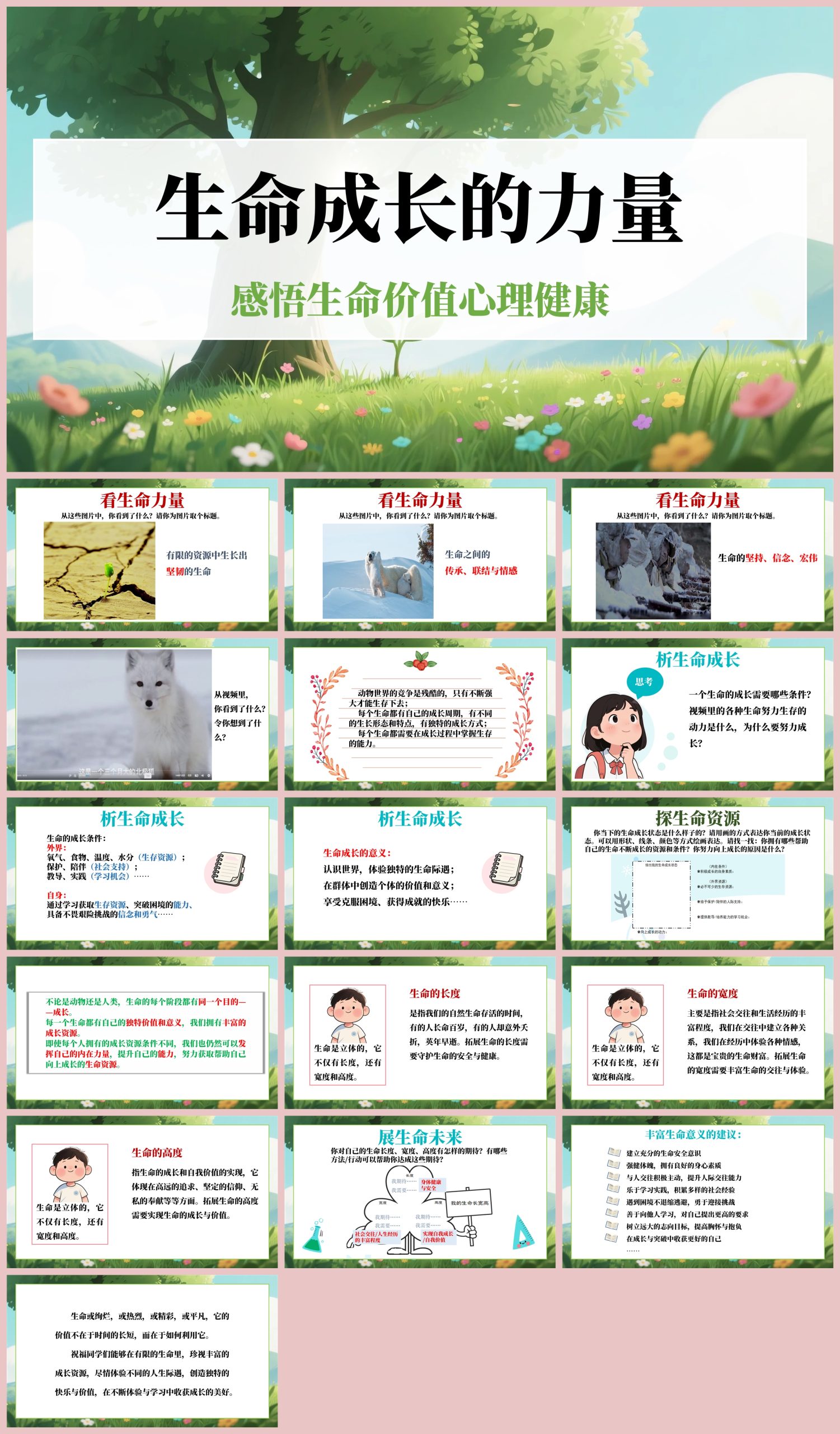 图片[1]-生命教育主题班会《生命成长的力量》“含教案讲稿”17页PPT-彤彤教务资料网