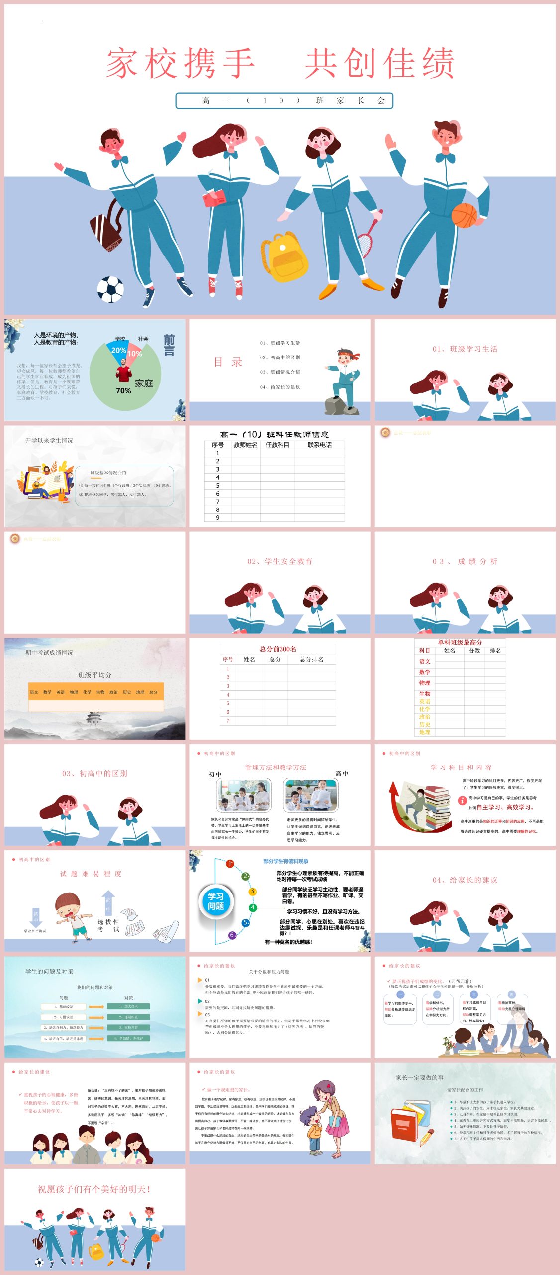 图片[1]-高一家长会-家校携手共创佳绩26页PPT-彤彤教务资料网