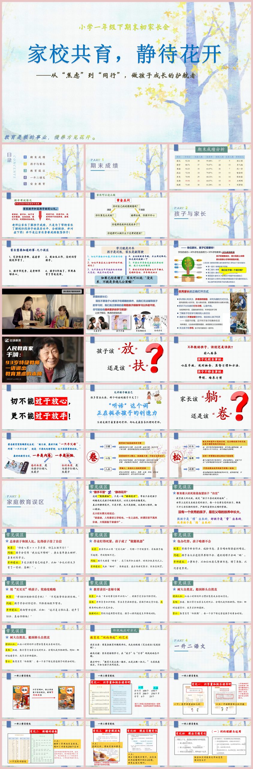 图片[1]-一年级下（一升二）期末语文家长会含讲稿-彤彤教务资料网
