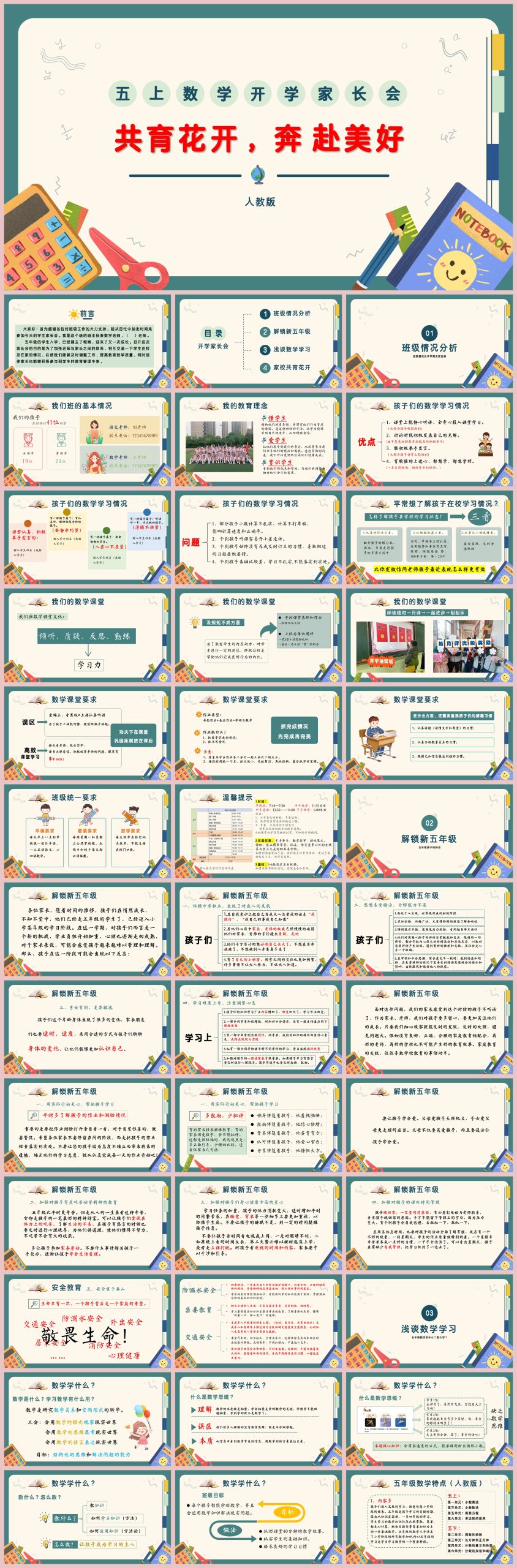 图片[1]-【五上】【人教版版数学】【共育花开 奔赴美好】五年级秋季开学第一课家长会-彤彤教务资料网