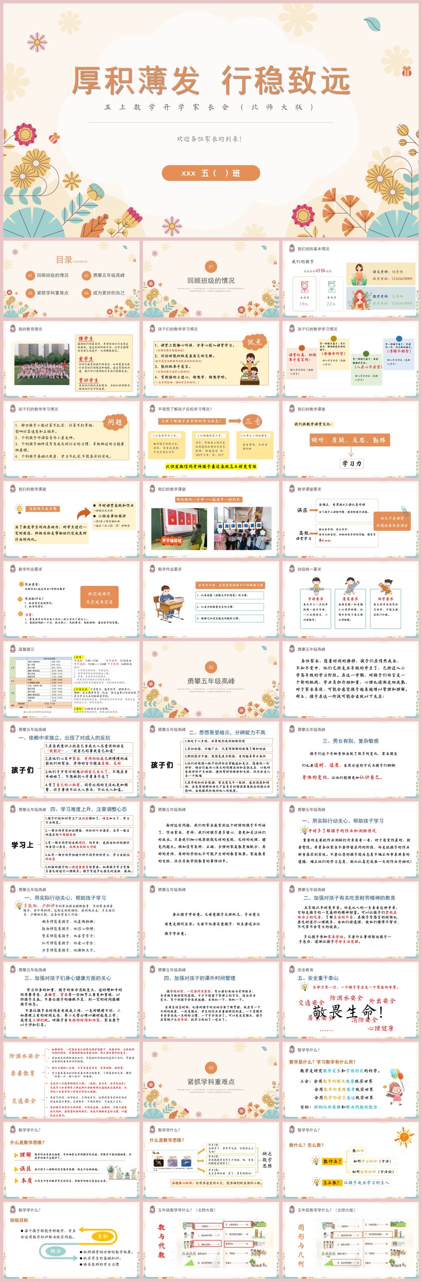 图片[1]-【五上】【北师大版数学】【厚积薄发 行稳致远】五年级秋季开学第一课家长会-彤彤教务资料网