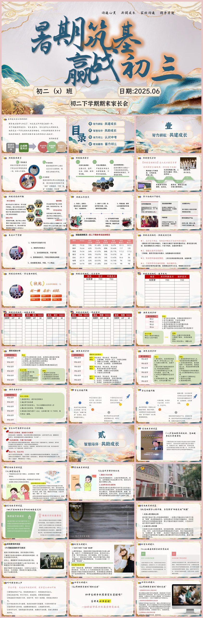 图片[1]-【初二下】【八升九】初二暑假前期末家长会：暑期筑基，赢战初三75页PPT含讲稿-彤彤教务资料网