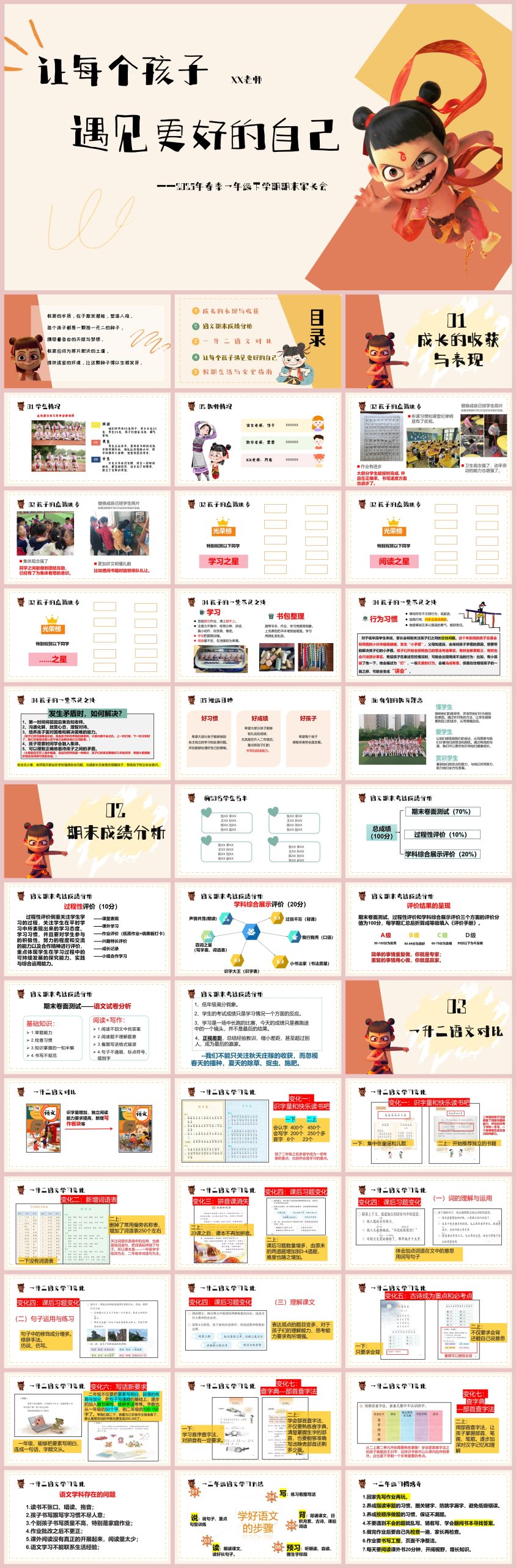图片[1]-一年级下【语文】【一升二】期末家长会《让每个孩子，遇见更好的自己》64页PPT含讲稿-彤彤教务资料网