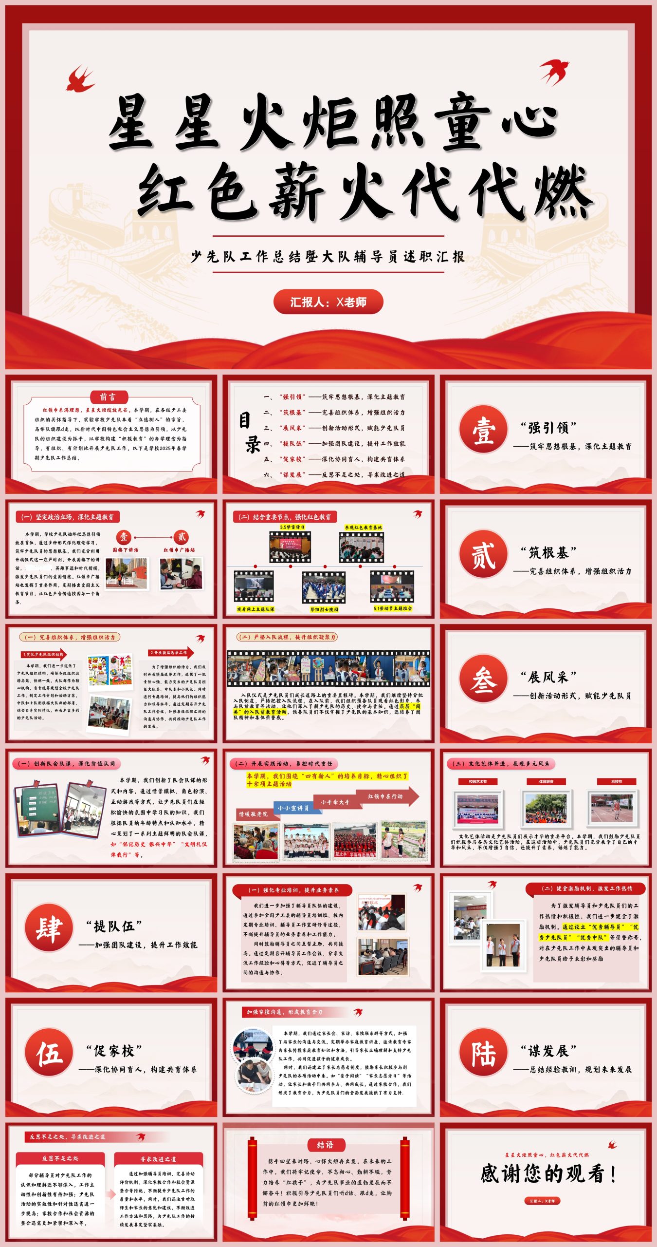 图片[1]-星星火炬照童心，红色薪火代代燃——2024-2025学年第二学期少先队工作总结22页PPT含讲稿-彤彤教务资料网
